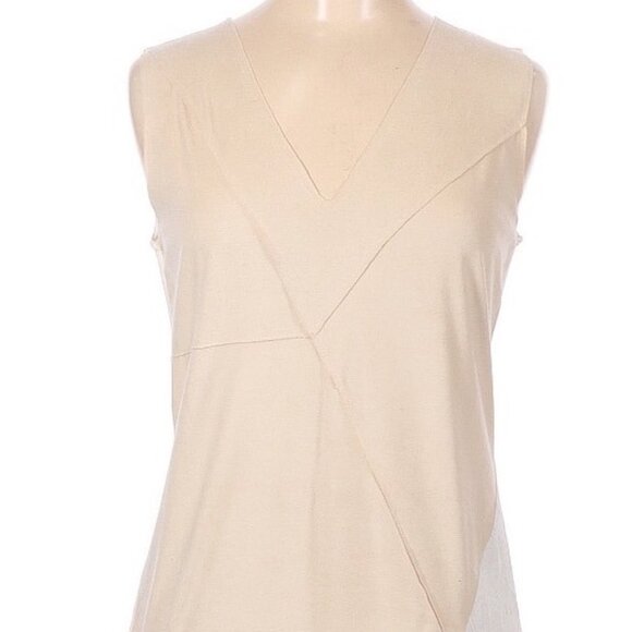 Anthropologie Liberty Garden V-Neck Shift Suede Dress M Neutral Quiet Luxury - Picture 4 of 12